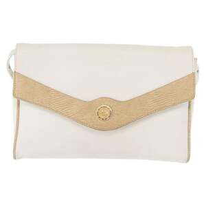 Celine Leather Shoulder Bag White Gold